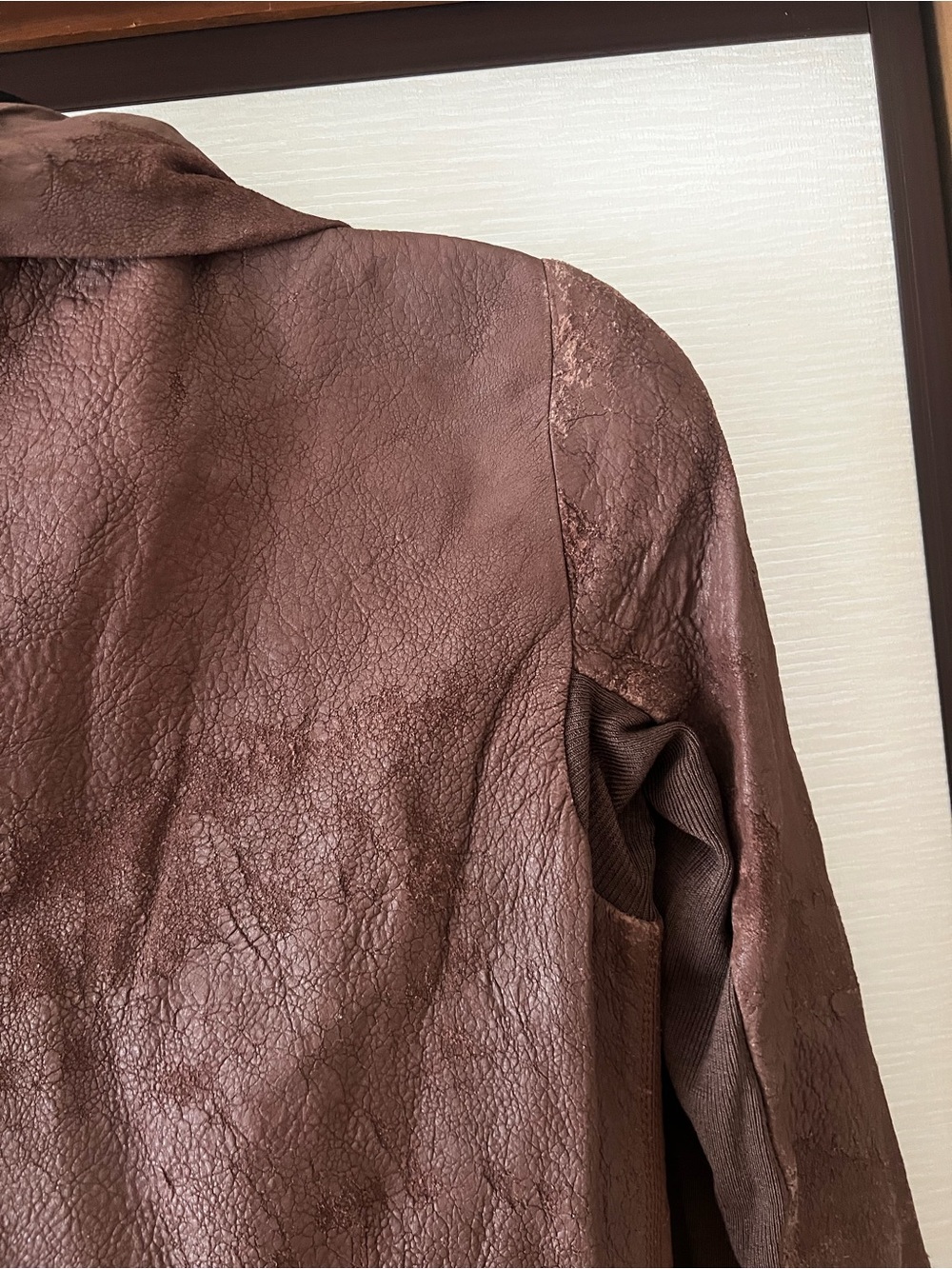 Rick Owens Brown Leather Moto Jacket - Picture 4 of 7